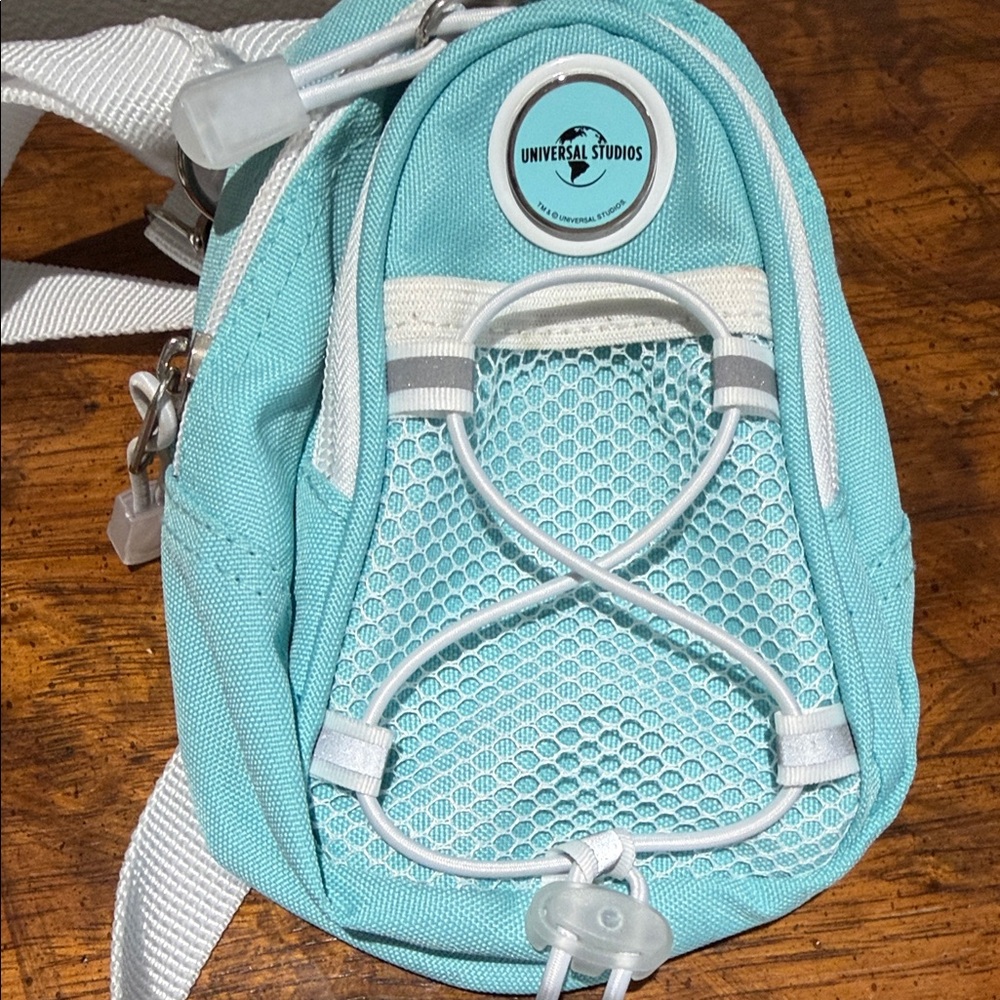 Mini Universal Studios Teal Backpack With White A… - image 1
